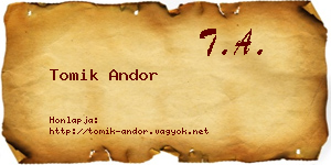 Tomik Andor névjegykártya