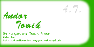 andor tomik business card